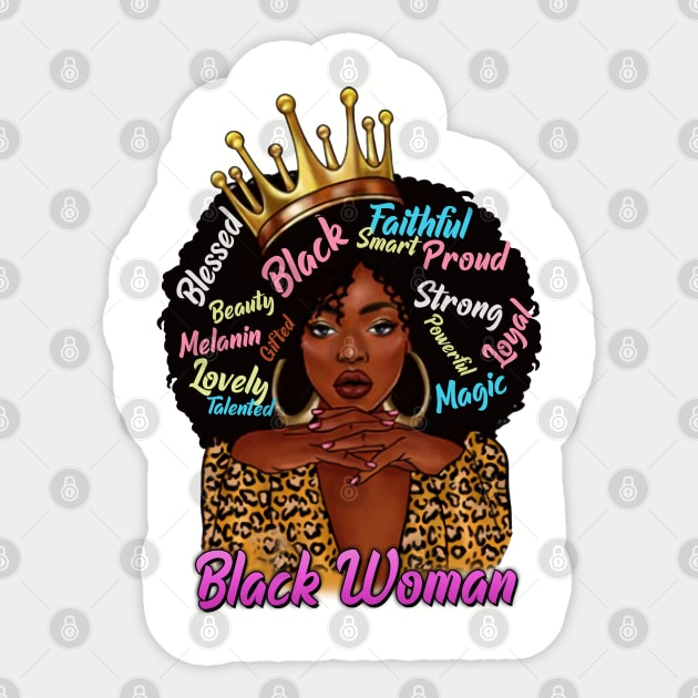 Black Woman,, Black Queen, Black Girl Magic, Sista Sticker by UrbanLifeApparel